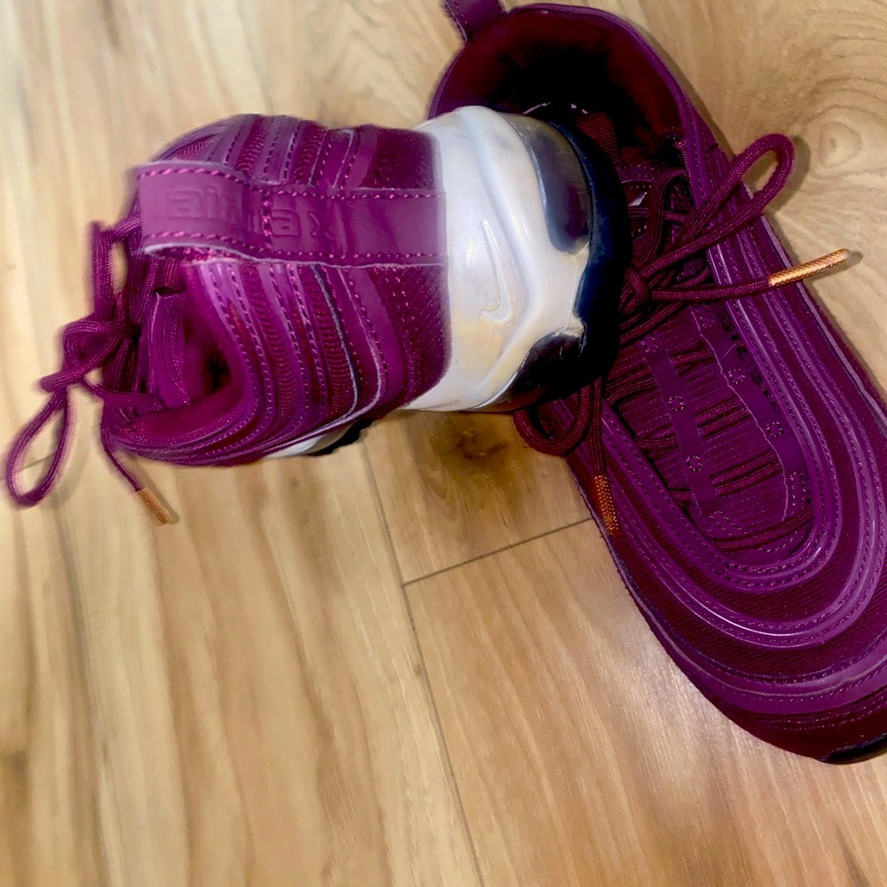 Nike Women's Maroon/Purple Air Max 97 Sneakers - Picture 3 of 7